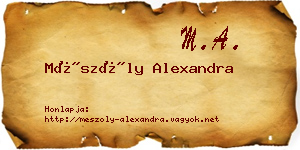 Mészöly Alexandra névjegykártya